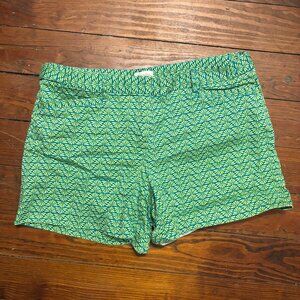 Size 4 Laundry Blue + Green Geometric Patterned Shorts